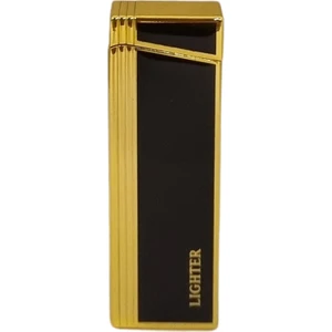 Premium Quality Gold - Siyah Tek Torch Pürmüz Metal Puro Çakmağı