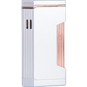 Çift Torch Pürmüz Gümüş Metal Puro Çakmağı