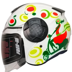 Motosiklet Yarım Kask Double Güneş Vizörlü Sertifikalı Abs Material Spring Women