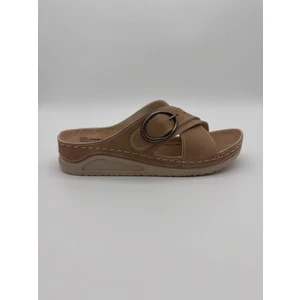 10251 Mulex Çapraz Desenli, Metal Tokalı Ortopedik Terlik