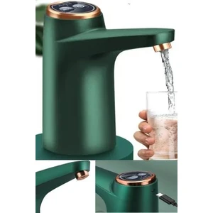 Otomatik Şarjlı Damacana Su Pompası Akıllı Metalik Yeşil (600ML) Damacana Su Pompası