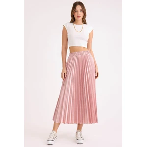 Beli Lastikli Piliseli Midi Boy Saten Etek