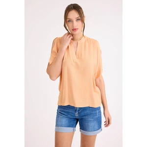 Hakim Yaka Kol Detaylı Keten Bluz