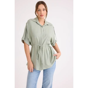 Beli Lastikli Düşük Omuz Salaş Bluz