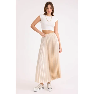 Beli Lastikli Piliseli Midi Boy Saten Etek