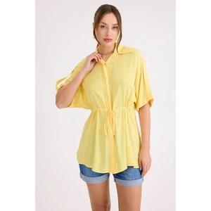 Beli Lastikli Düşük Omuz Salaş Bluz