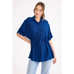 Beli Lastikli Düşük Omuz Salaş Bluz