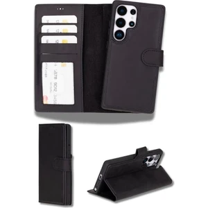 Samsung Galaxy S25 Ultra Uyumlu Deri El Yapımı Cüzdanlı Kılıf Mat Siyah