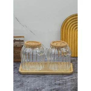 Ecolis Cam Yağdanlık Takımı - Mantar Kapaklı Yağlık Takımı - 2X750 ml