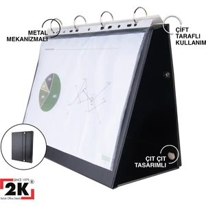 Prezantasyon Yatay Evrak Klasörü 4 Halkalı 250 Yaprak Kapasiteli 24X32,3 cm