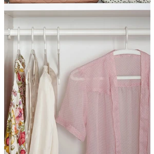 5'li Set Kaymaz Plastik Giysi Askısı Genişlik 42 cm  5 Adet Elbise Askısı Set Beyaz Renk