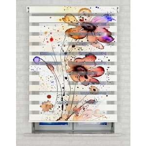 AD Home Suluboya Renkli Çiçekler Baskılı Zebra Perde - Gece Gündüz - Salon Perdesi, Mutfak Perdesi | Kokusuz Mürekkeple Basılmış  Zebra Perdeler ile Sende Tarzını Yansıt! | 1 Dakikada Pratik Montaj