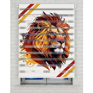 AD Home Renkli Aslan Baskılı Zebra Perde - Gece Gündüz - Erkek Çocuk Odası Perdesi | Kokusuz Mürekkeple Basılmış  Zebra Perdeler ile Sende Tarzını Yansıt! | 1 Dakikada Pratik Montaj