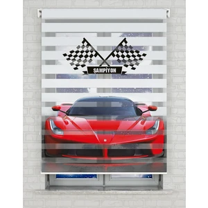 AD Home Kırmızı Ferrari Baskılı Zebra Perde - Gece Gündüz - Erkek Çocuk Odası Perdesi | Kokusuz Mürekkeple Basılmış  Zebra Perdeler ile Sende Tarzını Yansıt! | 1 Dakikada Pratik Montaj