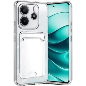 Apsuwa Xiaomi Redmi Note 14 Kılıf Kartlıklı Silikon Şeffaf