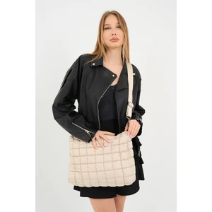 Mute Bag Clasıc Quilted Bag Cream Baget Kapitone / Krem Kapitone Laptop Çantası (Boy:28 En:38)