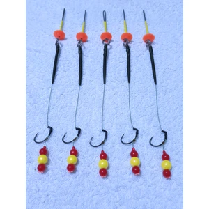 Litto Collection 5 Adet Küspe Telli Yüzen Özellikli Janjan Sarı ve Kırmızı Boncuk'lu Sazan Takımı