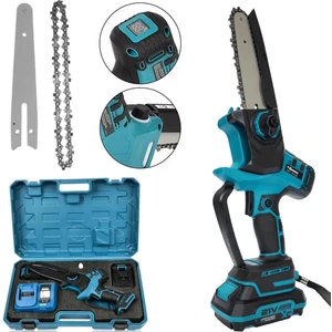 Prohu mmer 15 cm Pala 21V Otomatik Yağlamalı Dijital Göstergeli Şarjlı El Testeresi Ağaç Odun Dal Kesme Budama PH237