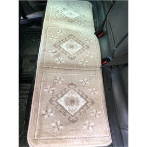 Araba Koltuk Koruyucu Kılıf Kilim Halı Seti 3 Parça Ön Koltuklar ve Arka Koltuk %100 Dokuma Krem Bej