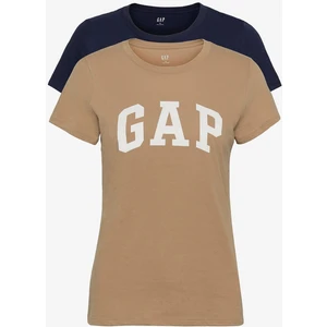 Kadın Bej 2'li Gap Logo Kısa Kollu T-Shirt