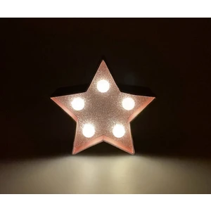 Urbancove Co. - Dekoratif Simli Yıldız LED Lamba - 5 LED Işıklı (3 Renk Seçeneği) Piller Dahildir - 1 Adet