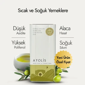 Premium Chef Ayvalık Zeytinyağı 5 lt Yüksek Polifenollü Soğuk Sıkım Natürel Sızma Zeytinyağı