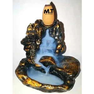 MVT TASARIM Küçük Dağ Geri Akış Şelale Tütsülük, Tütsü, Gold Dekoratif Oda Kokusu, 9 x 9 cm
