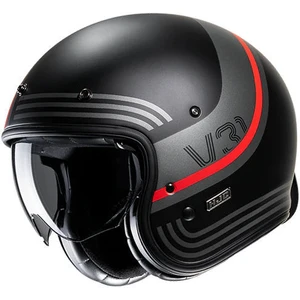 V31 Byron MC1SF Yarım Motosiklet Kaskı Mat Siyah Kırmızı