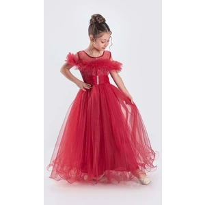 Mnk Baby & Kids Uzun Etek Kız Çocuk Robası Şifon Abiye M00723