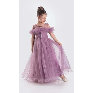 Mnk Baby & Kids Uzun Etek Kız Çocuk Robası Şifon Abiye M00723