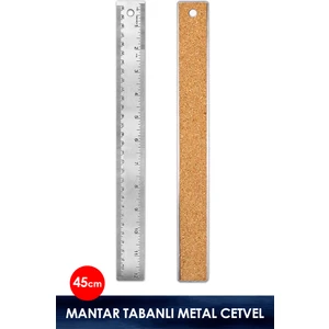 Kaydırmaz Cetvel 45 cm - Metal / Mantar Tabanlı
