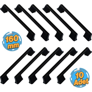 10 Adet Cemre Kulp 160 mm Siyah Metal Mutfak Mobilya Çekmece Mutfak Dolap Dolabı Kapak 16 cm