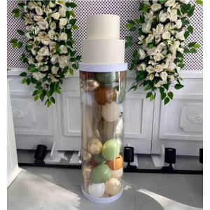 Bkmc Party Pvc Sütün 75  cm  Silindir Doğum Günü Pasta Standı