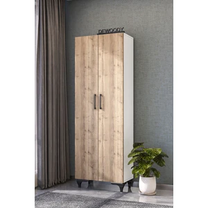 8 Raflı 2 Kapaklı Kalın Raflı Ayakkabılık Çok Amaçlı Mutfak Banyo Dolabı Kiler Dolabı