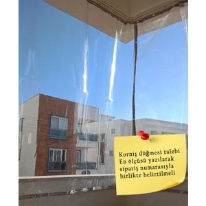 Açıkgül Tekstil Branda 1 X 2 Su Geçirmez Şeffaf Branda Balkon Perdesi - Balkon Kapama- Naylon - Muşamba - Mika