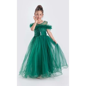 Mnk Baby & Kids Uzun Etek Kız Çocuk Robası Şifon Abiye M00723