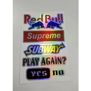 Hologram Arka Cam Sticker Etiket Model 004