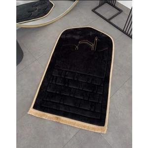 Lüks Home Siyah - Sarı Biyeli Ortopedik Seccade Sultan Serisi