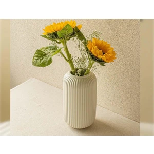 Çizgili Model Dekoratif Seramik Vazo 1026