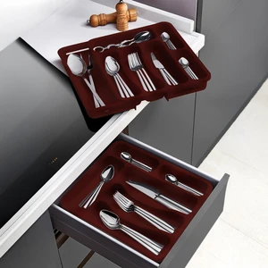 Spony - Çift Taraflı Uzayabilen, Ayarlanabilir Pratik Çekmece Içi Kaşıklık Düzenleyici , Kepçelik