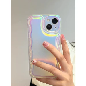 Paladyum Case iPhone 15 Uyumlu Zigzaglı Dalgalı Hologram Puf Kılıf