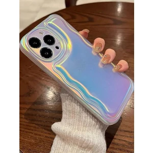 Paladyum Case iPhone 15 Promax Uyumlu Zigzaglı Dalgalı Hologram Puf Kılıf