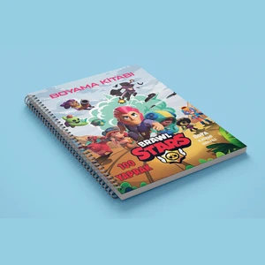 Brawlstars 100 Yaprak Boyama Kitabı + 12 Li Boya Kalemi Hediye