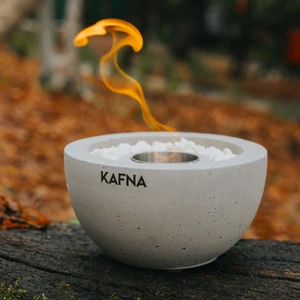 KAFNA Nehar Masaüstü Beton Şömine + 1lt. Bioethanol Şömine Yakıtı +Dekoratif Taş