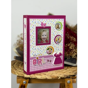 10x15cm 200 Fotoğraf Kapasiteli Lüks Pencereli Bebek Fotoğraf Albümü Rs462003-p