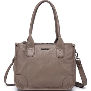 Yıkama Deri Omuz Askılı Kadın Çantası 21K Barcelona 1910