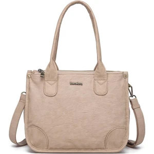 Yıkama Deri Omuz Askılı Kadın Çantası 21K Barcelona 1910