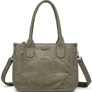 Yıkama Deri Omuz Askılı Kadın Çantası 21K Barcelona 1910