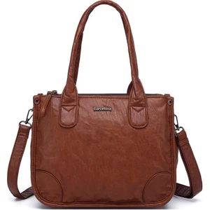 Yıkama Deri Omuz Askılı Kadın Çantası 21K Barcelona 1910