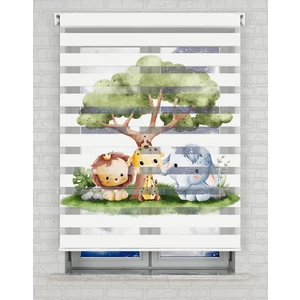 AD Home Orman ve Hayvanlar Baskılı Zebra Perde - Gece Gündüz - Bebek Odası Perdesi, Erkek Çocuk Odası Perde | Kokusuz Mürekkeple Basılmış  Zebra Perdeler ile Sende Tarzını Yansıt! | 1 Dakikada Pratik Montaj